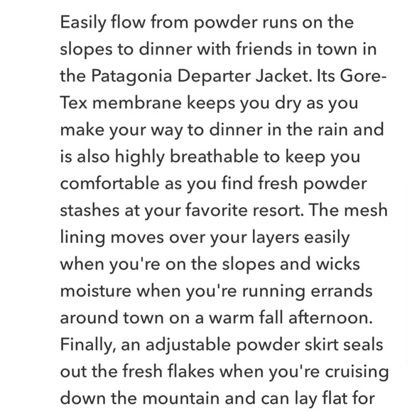 Patagonia Departer Snow Shell Rain Jacket | Ski Snowboard - Picture 5 of 6